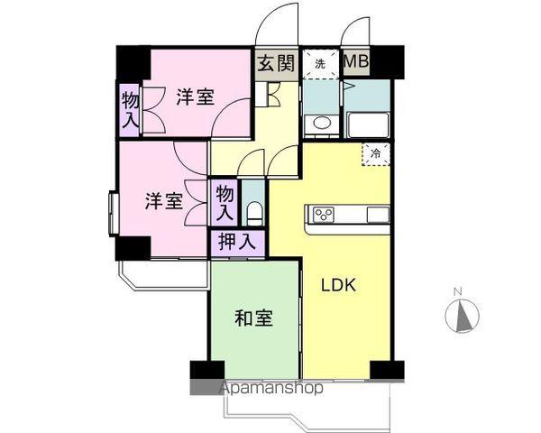 和歌山線 船戸駅 徒歩13分 14階建 築35年(3LDK/6階)の間取り写真
