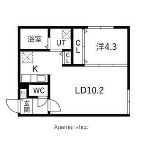HERO YAMAHANA1(1LDK/3階)の間取り写真