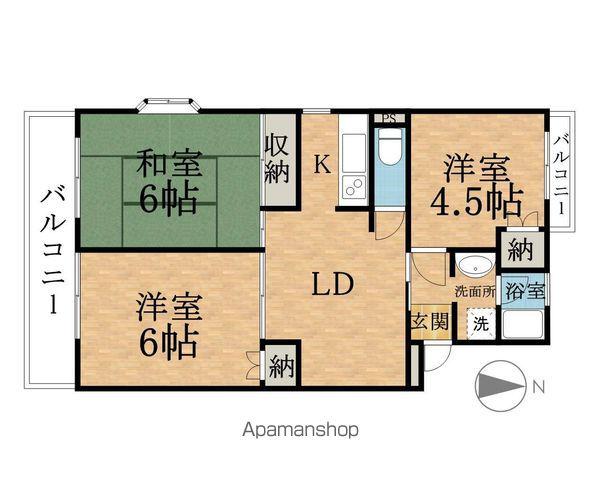 エーデルハイム(3LDK/3階)の間取り写真