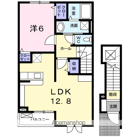ベル・デーア(1LDK/2階)の間取り写真