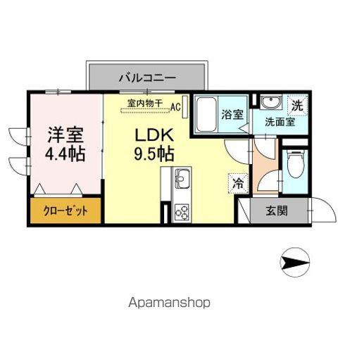 リビエルKⅢ(1LDK/3階)の間取り写真