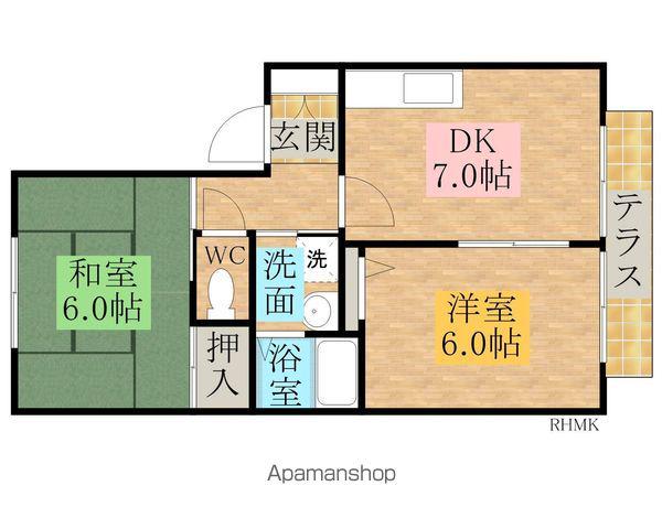 アーバン ビレッジ(2DK/2階)の間取り写真