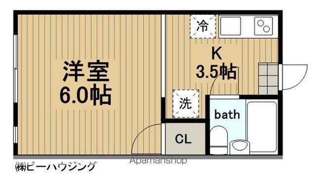 今泉アパート(1K/2階)の間取り写真