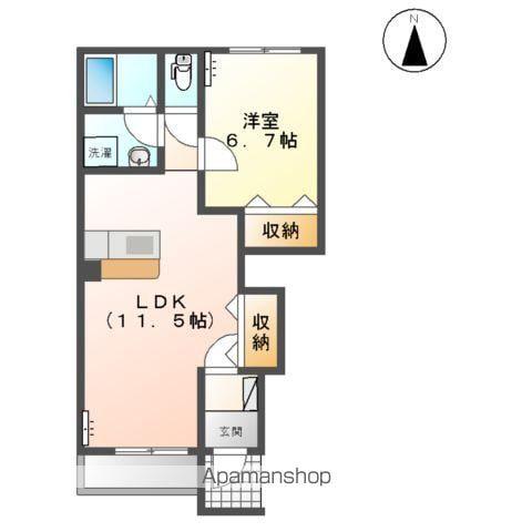 ラトゥールⅤ(1LDK/1階)の間取り写真