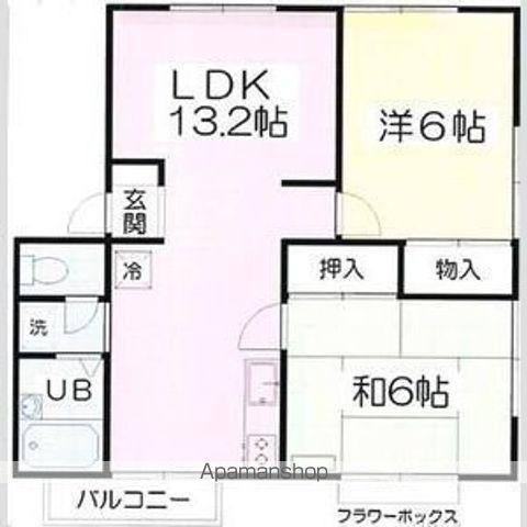 シャインハウスA(2LDK/2階)の間取り写真