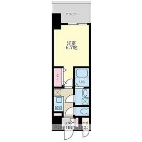 QUINTET NAMBA(1K/6階)の間取り写真