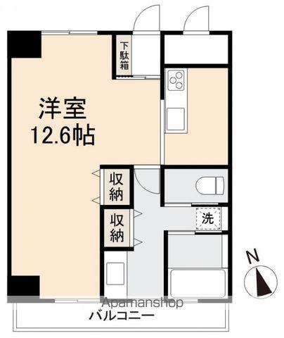 玉藻公園ハイツ 201号(ワンルーム/2階)の間取り写真