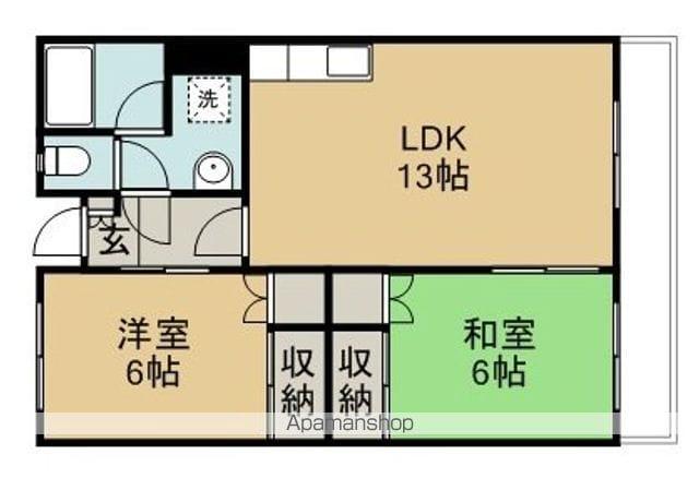 幸ハイツ(2LDK/3階)の間取り写真