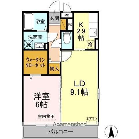 エミネンスM B棟(1LDK/2階)の間取り写真