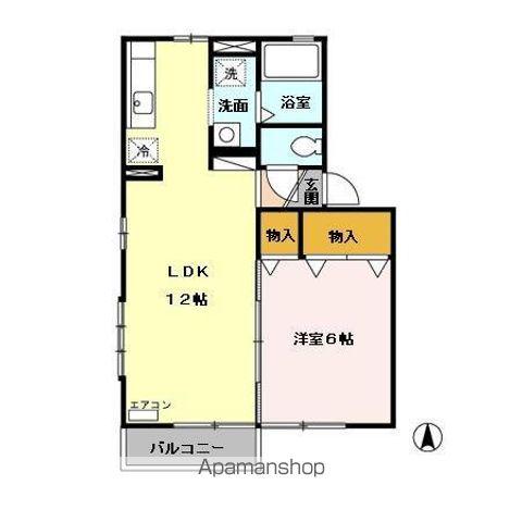 カーサ・イオシス B(1LDK/1階)の間取り写真