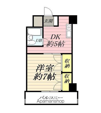 UNO イダビル(1DK/4階)の間取り写真
