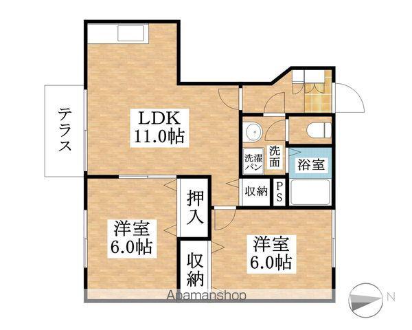 ロジュマン・シェルⅡ(2LDK/1階)の間取り写真