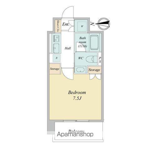 グランカーサ広瀬通(1K/5階)の間取り写真