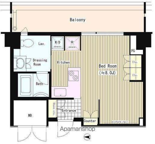 トレステージ四谷(1K/7階)の間取り写真