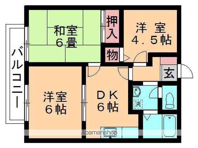 クレインハイツ(3DK/1階)の間取り写真