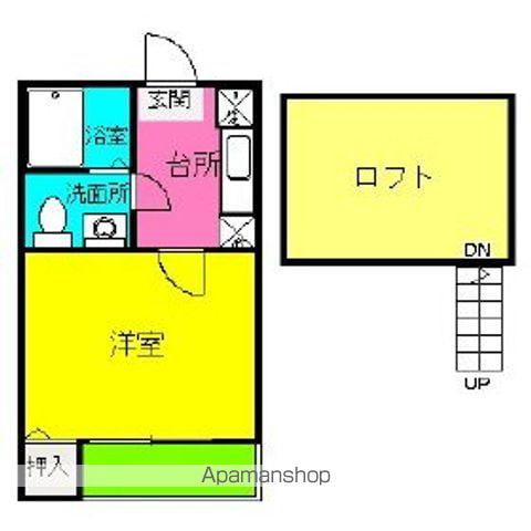 アイゼン竹下Ⅱ(1K/2階)の間取り写真