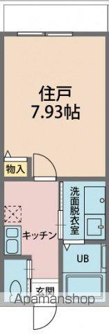 カインドネス東大和(1K/1階)の間取り写真