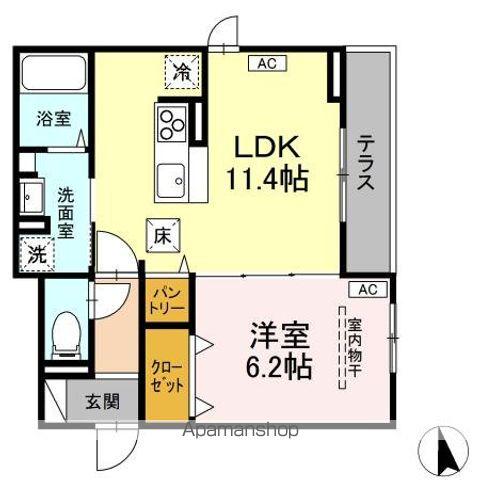 エルタスコート成田町(1LDK/1階)の間取り写真