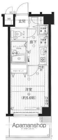 メインステージ白金高輪(1K/5階)の間取り写真
