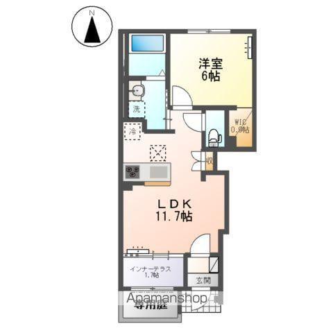 森本2丁目アパートⅢ(1LDK/1階)の間取り写真