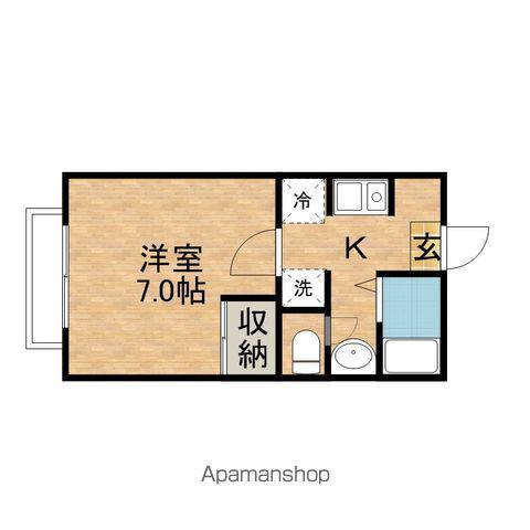 サンパティオ(1K/1階)の間取り写真