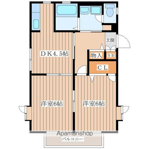 ハイマートK A棟(2K/2階)の間取り写真