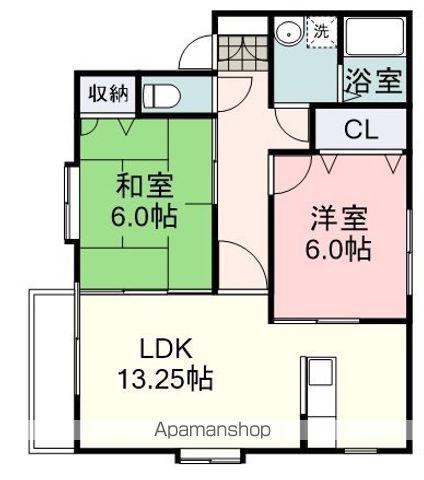 ストラッセ東千代田(2LDK/1階)の間取り写真