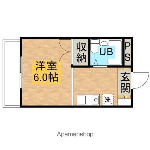 瀬川ビル(ワンルーム/4階)の間取り写真