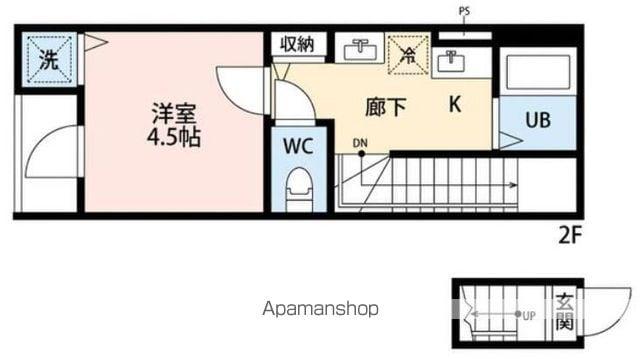 三茶レジデンス(1K/2階)の間取り写真