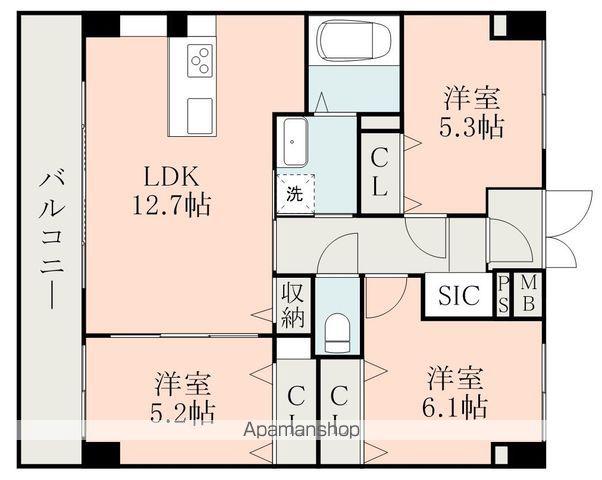 フォーエス武蔵ヶ丘北サウス(3LDK/5階)の間取り写真
