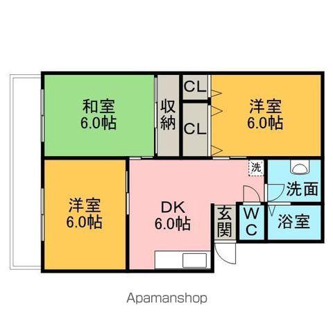 白金ハイツ(2LDK/4階)の間取り写真