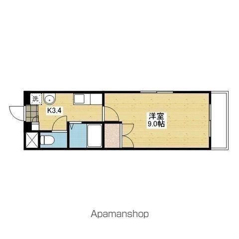 ブルーミングローズ(1K/4階)の間取り写真