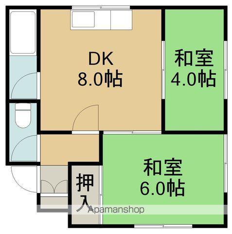 コーポわかさ(2DK/1階)の間取り写真