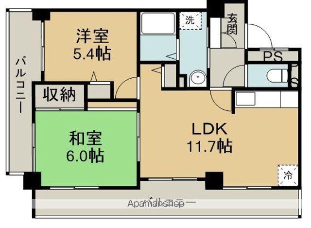 ドルミ若葉(2LDK/3階)の間取り写真