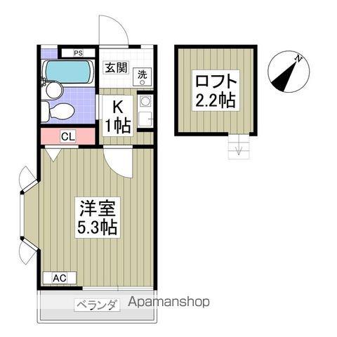 ローズアパートR-18(1K/2階)の間取り写真