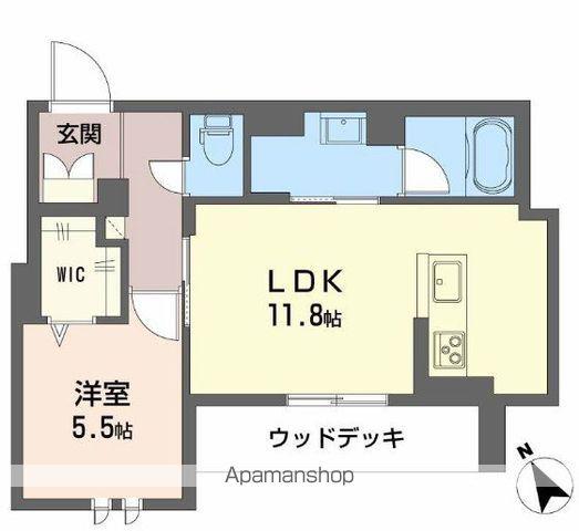 アンビエラ中川(1LDK/1階)の間取り写真