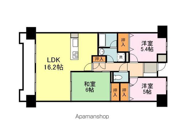 エンゼルハイム東福山壱番館(3LDK/6階)の間取り写真