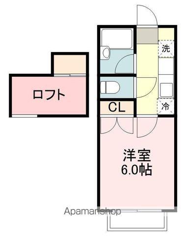 プリンスハイツ柏木(1K/2階)の間取り写真