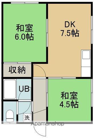 コーポマツNO.3(2DK/1階)の間取り写真