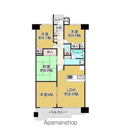 ネオハイツ姫路アメティ228(3LDK/13階)の間取り写真