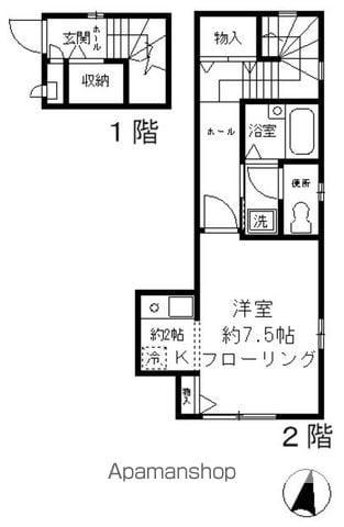 ハウスプラネット(1K/2階)の間取り写真