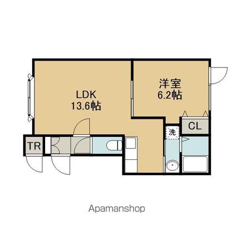 レインボーハウス和花B(1LDK/1階)の間取り写真