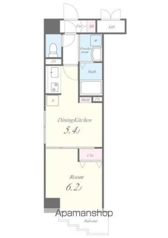 コウジーコート(1DK/5階)の間取り写真