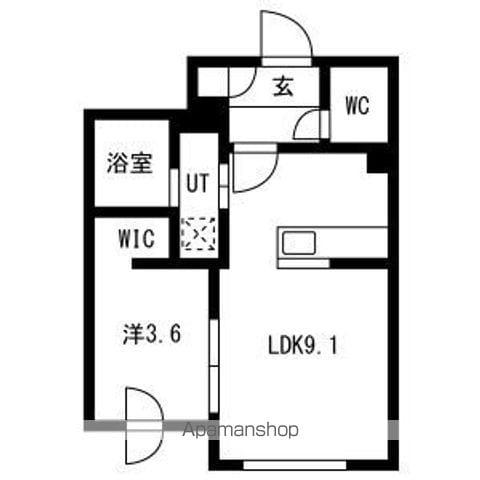 エスグランデ北13(1LDK/3階)の間取り写真
