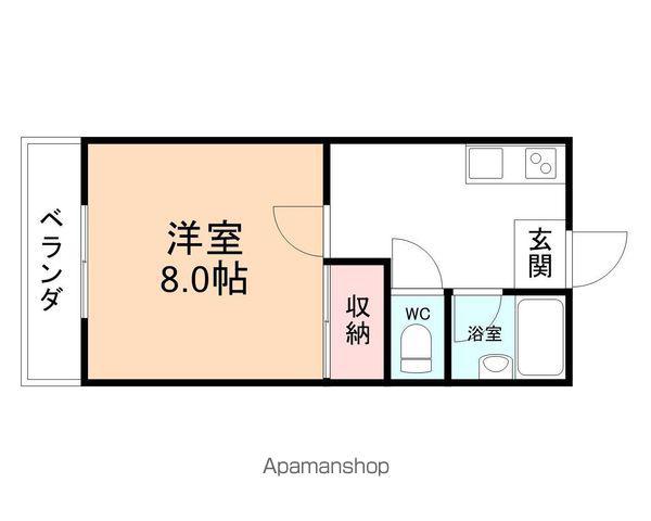 ベルビューポワソン(1K/1階)の間取り写真