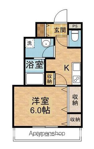 アーバン上大川前(1K/2階)の間取り写真