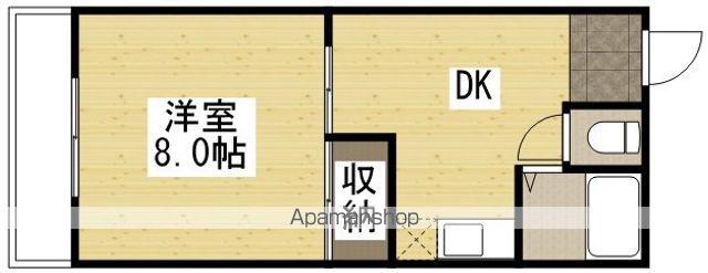 カーサ岡町(1DK/3階)の間取り写真