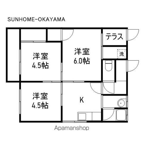 瀬戸町瀬戸貸家(東側)(3K)の間取り写真