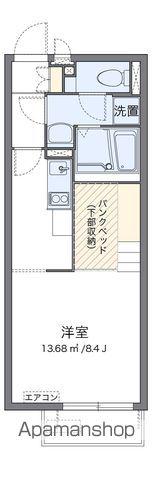 ミランダフェリス(ワンルーム/2階)の間取り写真