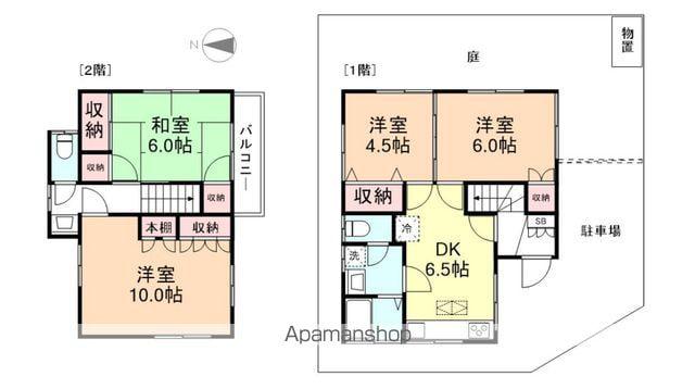 西武池袋・豊島線 ひばりケ丘駅(東京) 徒歩9分 2階建 築62年(4DK)の間取り写真